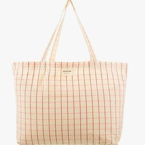 Sezane Carreaux Framboise Totebag Like New